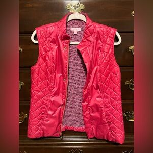 Lilly Pulitzer Quilted Puffer Vest Pink Size M